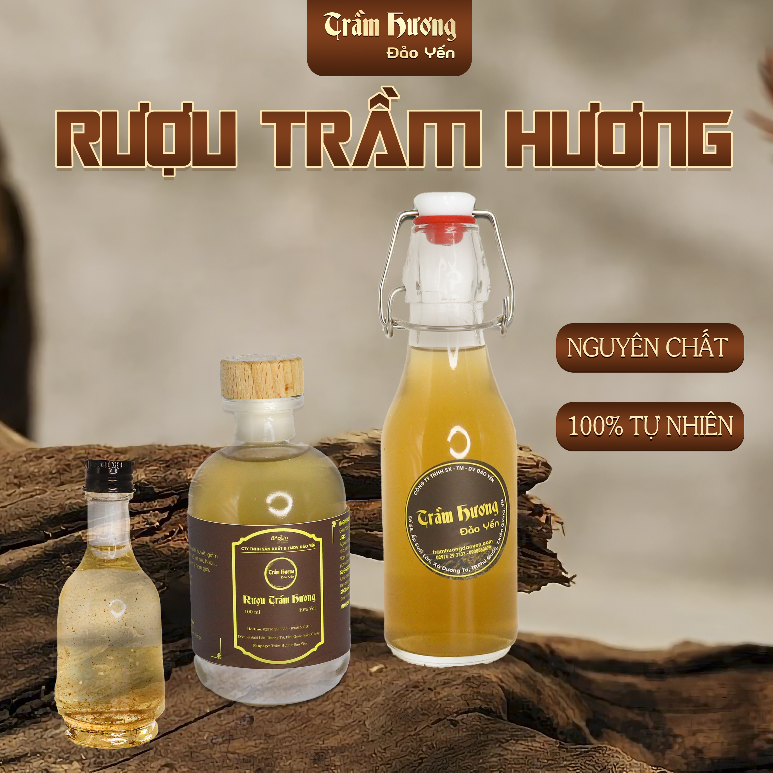 Rượu trầm hương Đảo Yến Phú Quốc tinh hoa từ gỗ trầm